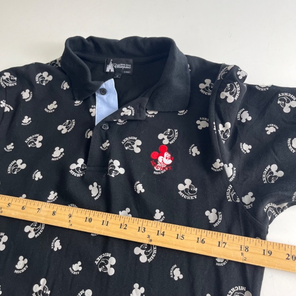 Disneyland Hong Kong Mickey All Over Print Polo Shirt Mens Medium Primary Black - Picture 5 of 7